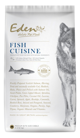 Karma Eden Fish Cuisine 2 kg rozmiar S - dla dorosłych psów ras małych i średnich oraz szczeniąt powyżej 14 tygodnia życia