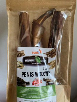 Penis wołowy 20 cm, produkt PREMIUM. Opakowanie 3 sztuki BALTO