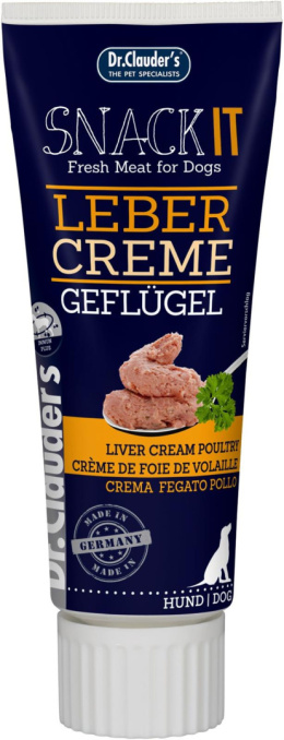 Dr.Clauder's Snack IT Geflügel-Lebercreme - KREM Z WĄTRÓBKI DROBIOWEJ dla psa 75g